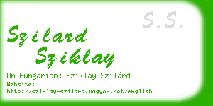 szilard sziklay business card